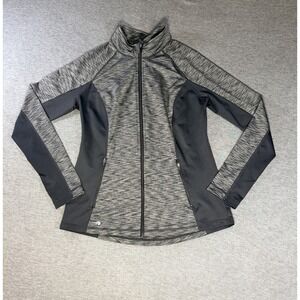 Marika Women's Athletic Jacket Medium Gray Black Full Zip Zipper Pockets